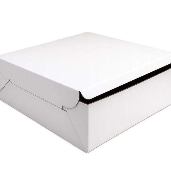 14x14x5.5 Inch White Corrugated Cake Box – Heavy Duty Bakery Packaging Box