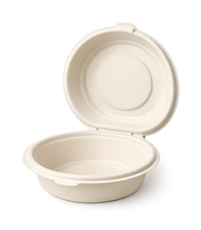 7 Inch Round Clamshell Bagasse Bowl