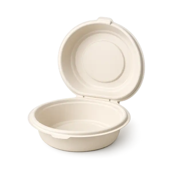 7 Inch Round Clamshell Bagasse Bowl