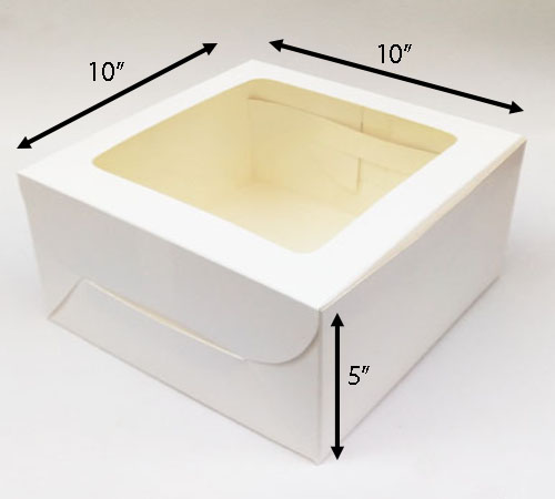 10x10x5 Inch White Window Cake Box – Premium Bakery Packaging Box