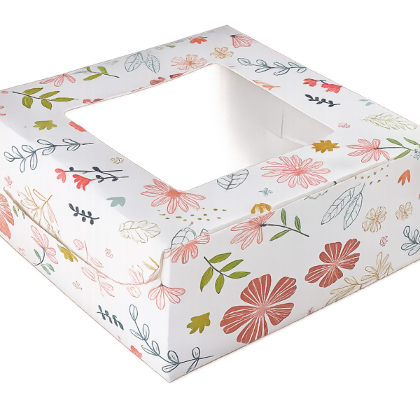 10x10x5 Inch Floral Window Cake Box